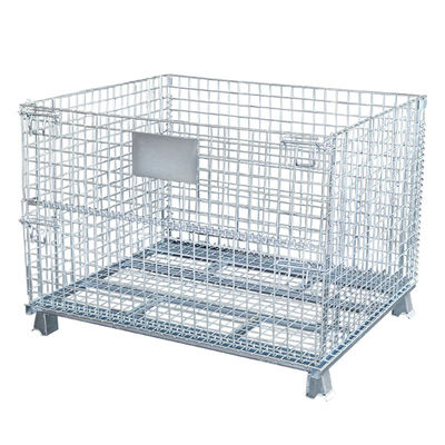 calidad  Medium Duty 1000KG Capacity 50x50 Folding Wire Mesh Container fábrica