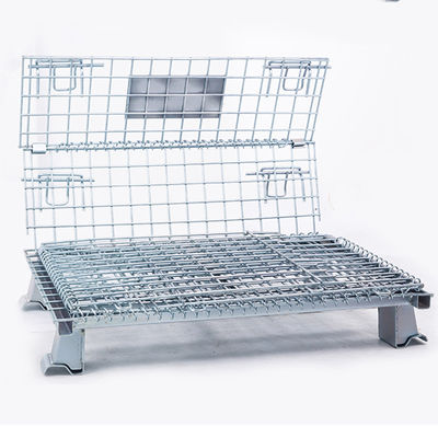 calidad  Collapsible Workshop 6.0mm Wire Q235 Steel Pallet Cages fábrica