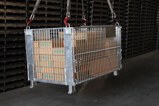 La logística cubre con cinc el alambre revestido Mesh Box Pallet de 1000kg 50*100m m