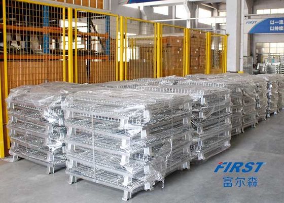 Cuatro alambre de calibre Mesh Box Pallet de los anillos 0.31m3 6.3m m