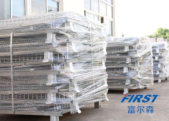 Cuatro alambre de calibre Mesh Box Pallet de los anillos 0.31m3 6.3m m