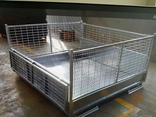 Q235B laminó la jaula de acero del almacenamiento del metal del alambre de 6.4m m